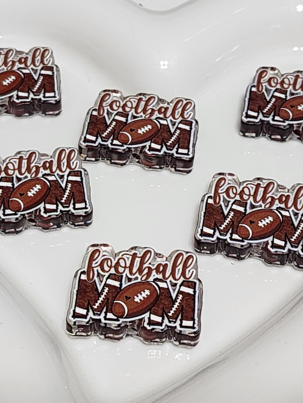 Football‎ Mom Beads 2 Pcs Focal Beads Beaded Pen Jewelry Making Crafts Charms